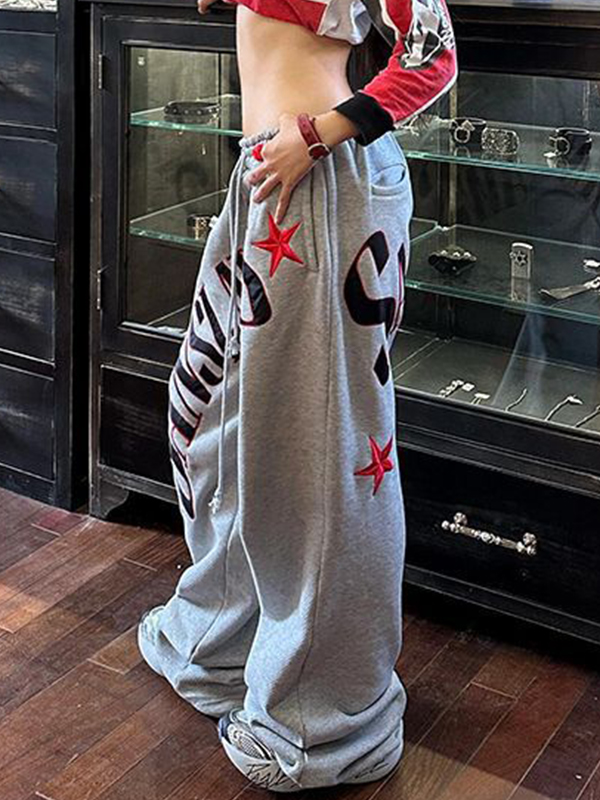 EMMIOL Jeans boyfriend ricamati in stile street americano