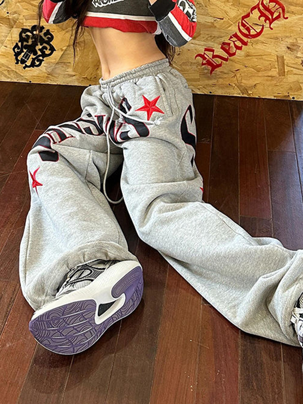 EMMIOL Jeans boyfriend ricamati in stile street americano