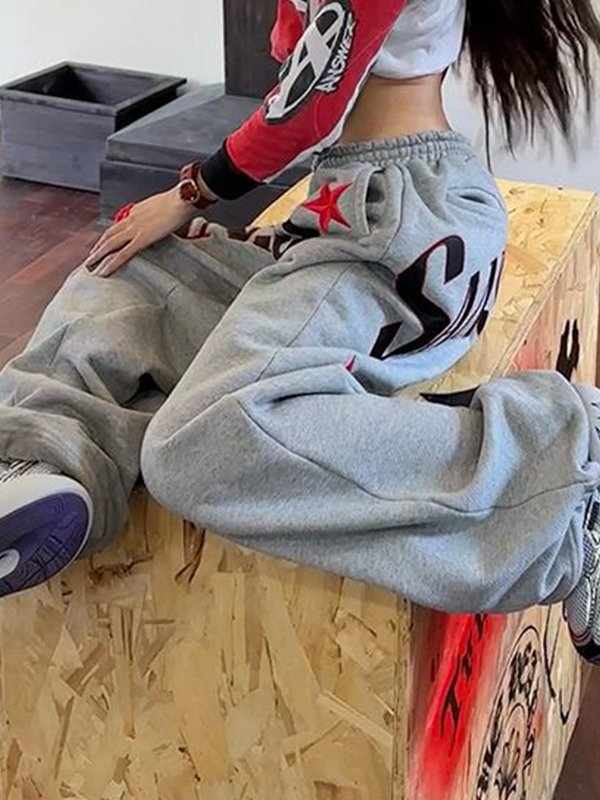 EMMIOL Jeans boyfriend ricamati in stile street americano