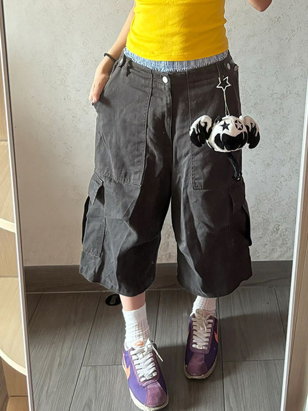 EMMIOL Pantaloncini in denim tinta unita American Vintage