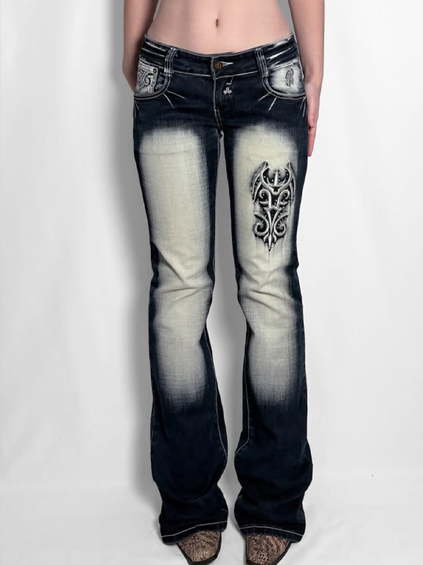 EMMIOL Jeans a zampa d'elefante American Vintage tinta unita