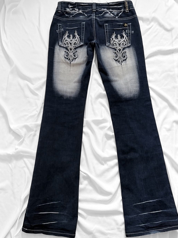 EMMIOL Jeans a zampa d'elefante American Vintage tinta unita
