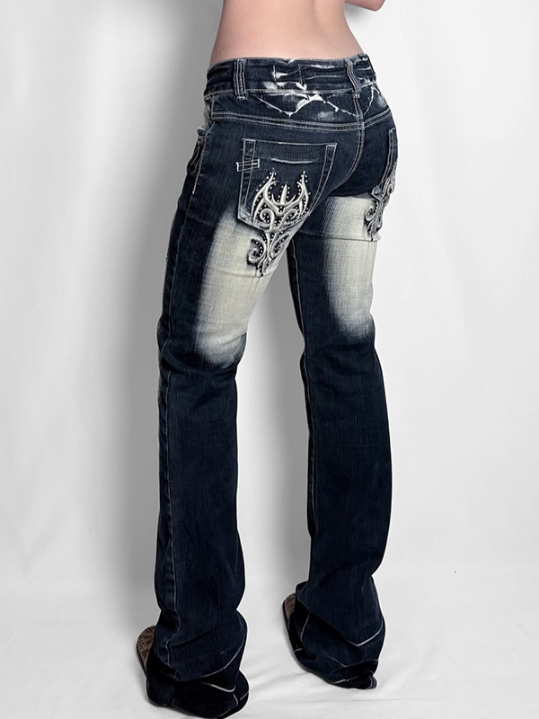 EMMIOL Jeans a zampa d'elefante American Vintage tinta unita