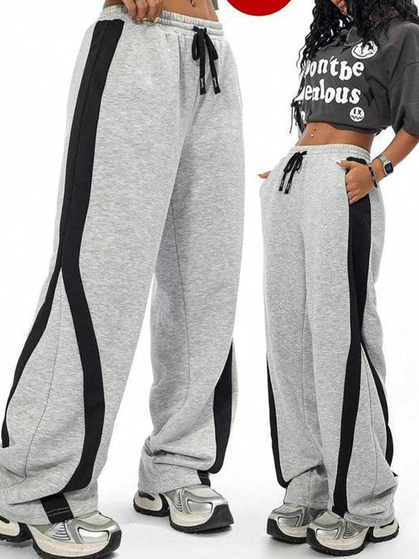 EMMIOL Pantaloni della tuta a righe europee americane