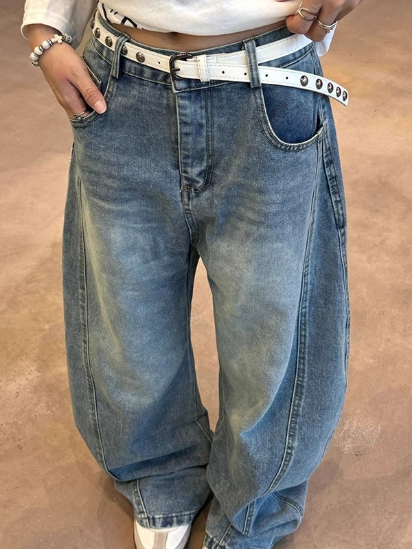 EMMIOL Jeans boyfriend con scritte vintage americane