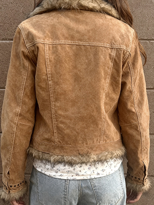 EMMIOL Retro Faux Fur Patchwork Jacket