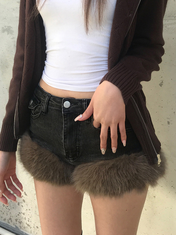 EMMIOL Pantaloncini di jeans retrò soffici