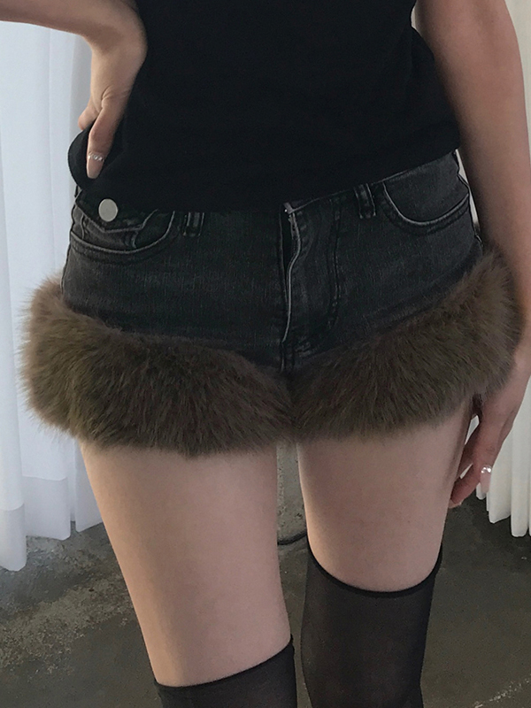 EMMIOL Pantaloncini di jeans retrò soffici