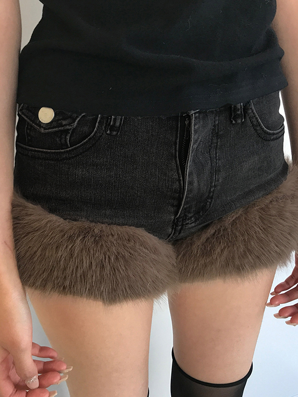 EMMIOL Pantaloncini di jeans retrò soffici