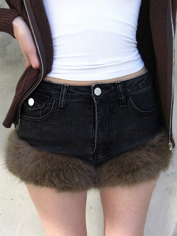 EMMIOL Pantaloncini di jeans retrò soffici