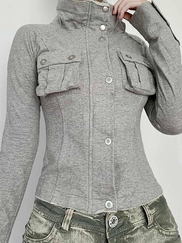 EMMIOL Giacca con tasche a collo alto