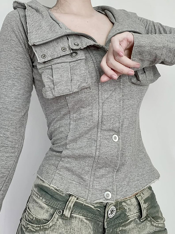 EMMIOL Giacca con tasche a collo alto