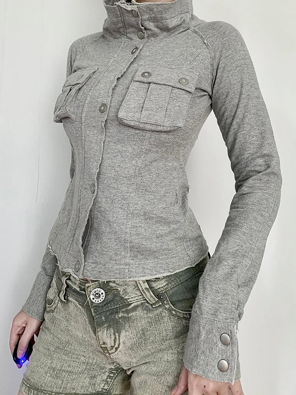 EMMIOL Giacca con tasche a collo alto