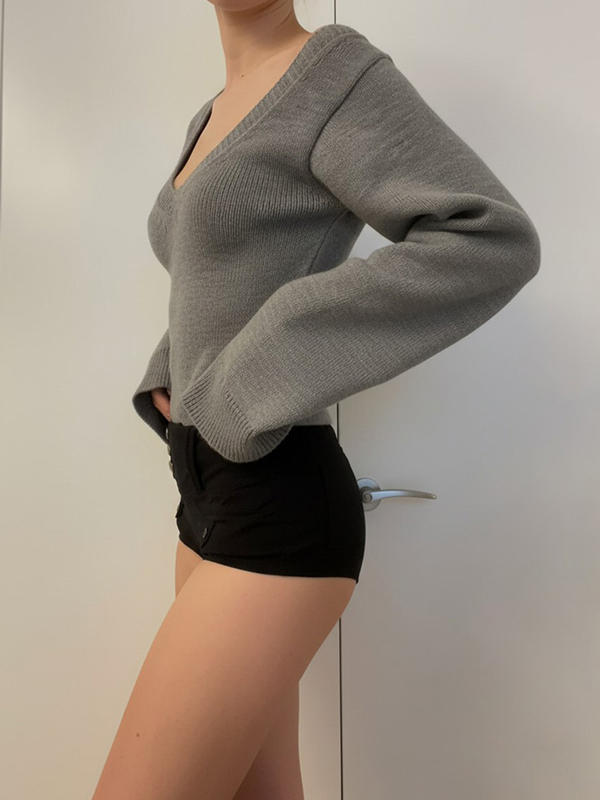 EMMIOL Maglia a maniche lunghe con scollo a V