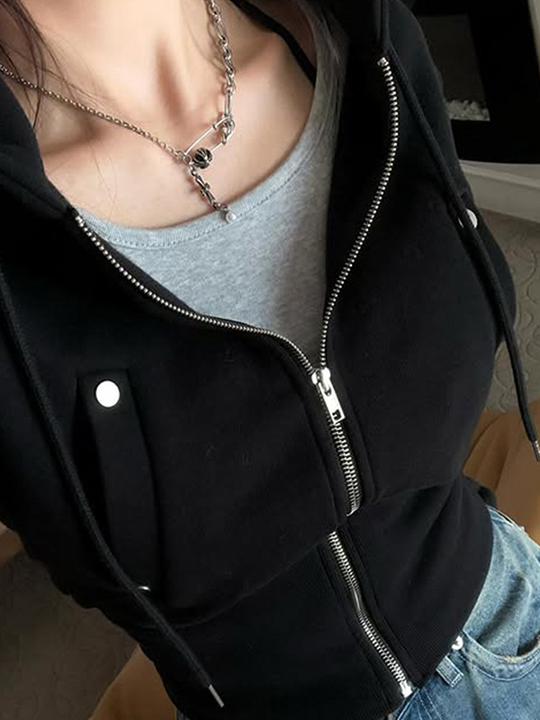 EMMIOL Zip Pocket Patchwork Jacket