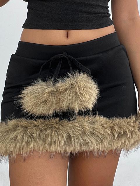 minifalda patchwork de piel