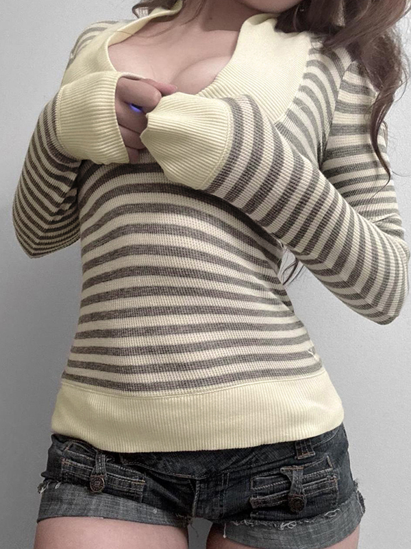 EMMIOL Maglia a maniche lunghe con trama a nido d'ape