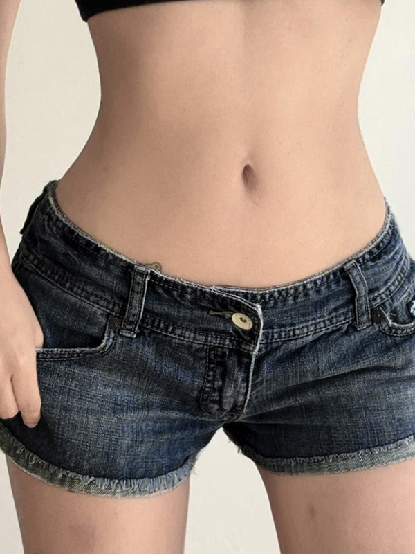 EMMIOL Jeansshorts im Vintage-Waschungs-Look