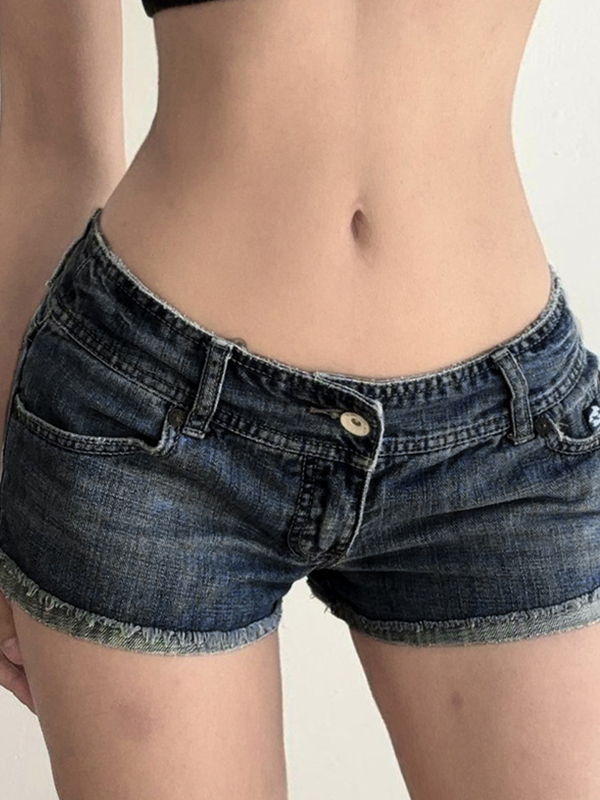 EMMIOL Jeansshorts im Vintage-Waschungs-Look