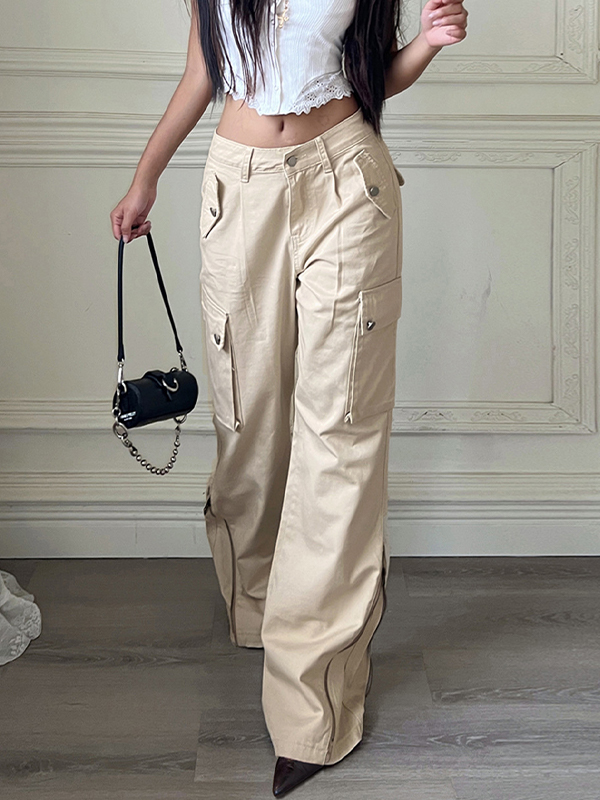 EMMIOL Retro-Cargojeans mit Reißverschluss