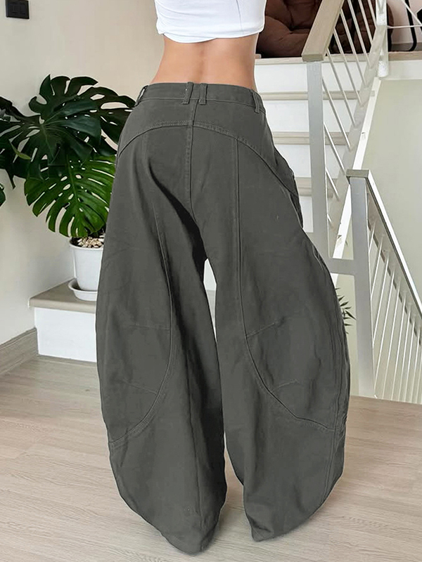 EMMIOL American Street-Style Drape Boyfriend Jeans