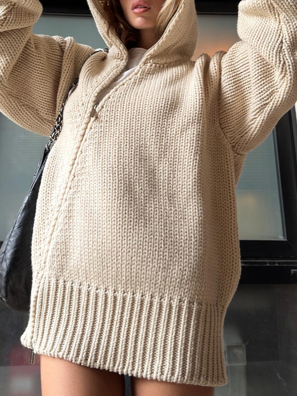 EMMIOL American-Style Relaxed Fit Zip Mini Dress