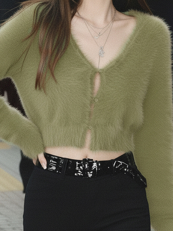 EMMIOL Cárdigan de visón sintético