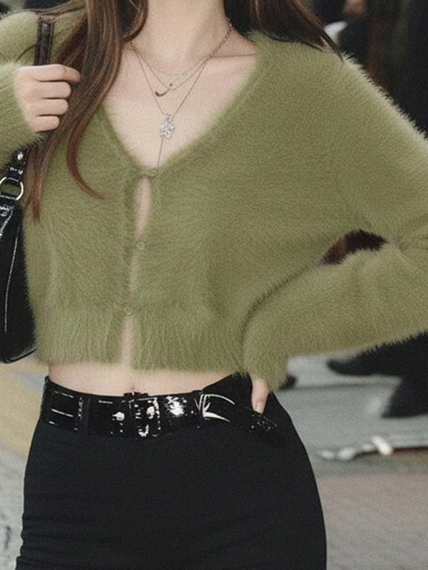 EMMIOL Cárdigan de visón sintético