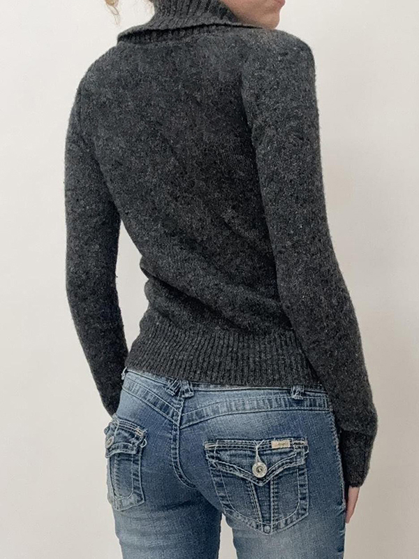 EMMIOL Botones de color contrastante en la solapa de la chaqueta