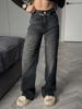 EMMIOL Boyfriend-Jeans mit Leopardenmuster