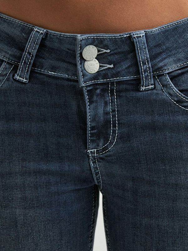 EMMIOL Double-Stitched Seam Slim Jeans