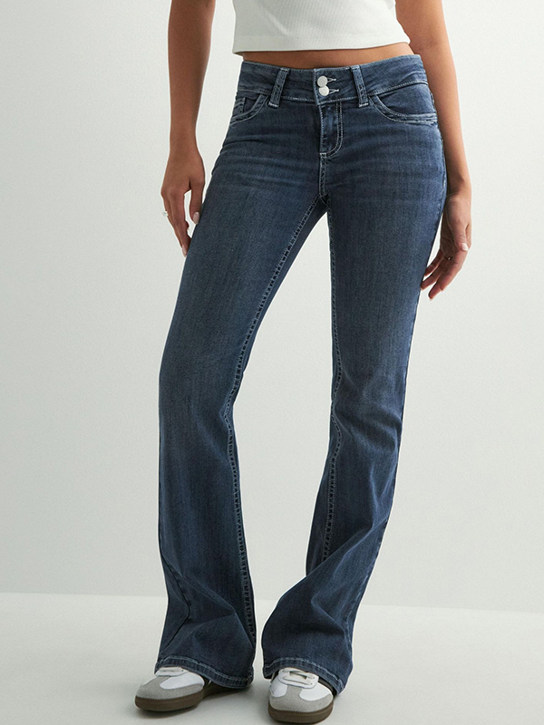 EMMIOL Double-Stitched Seam Slim Jeans