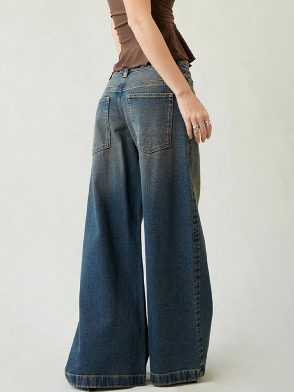 EMMIOL Retro-Boyfriend-Jeans mit niedrigem Bund