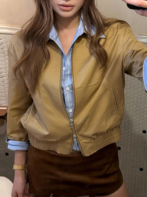 EMMIOL Patchworkjacke mit kontrastierenden Streifen