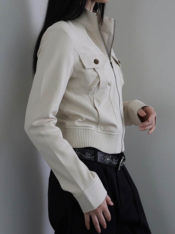 EMMIOL Patchwork-Jacke mit einfarbigen Taschen