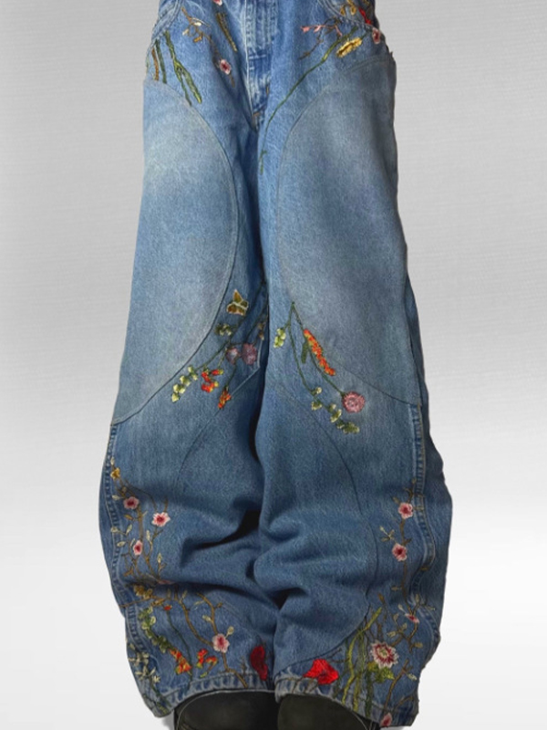 EMMIOL Modische Boyfriend-Jeans mit Stickerei