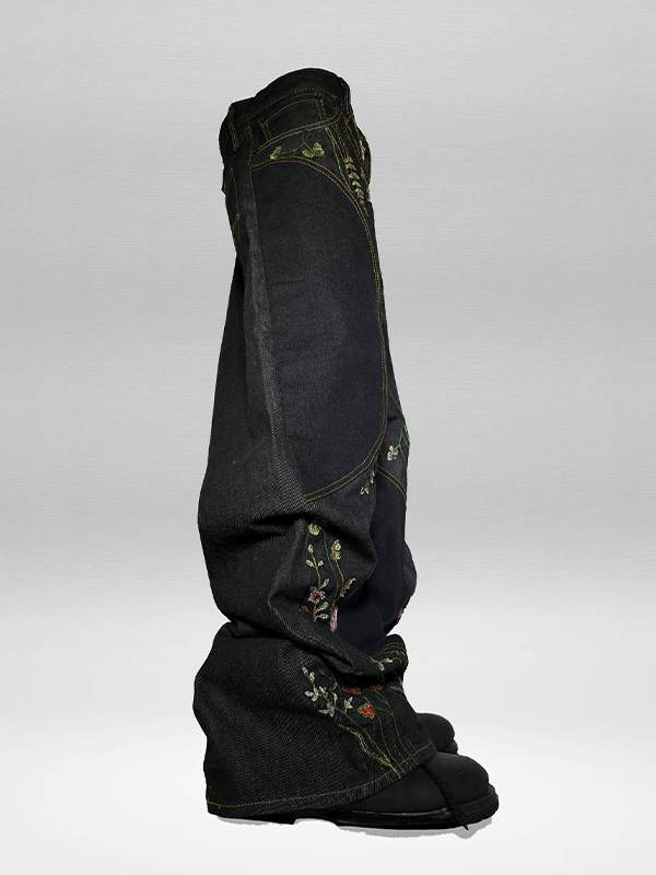 EMMIOL Modische Boyfriend-Jeans mit Stickerei