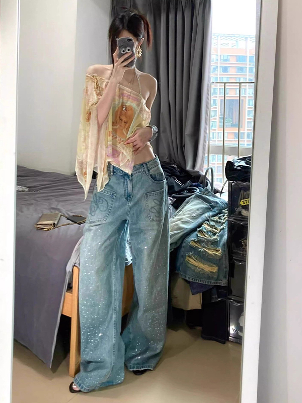 EMMIOL American Vintage Strass-Boyfriend-Jeans