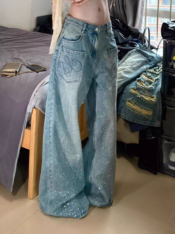 EMMIOL American Vintage Strass-Boyfriend-Jeans