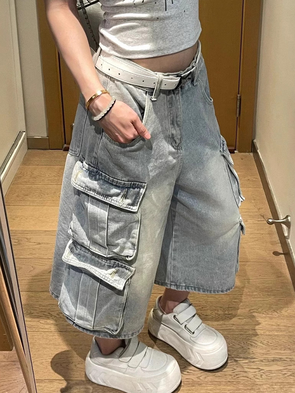 EMMIOL Amerikanische Vintage-Denim-Shorts