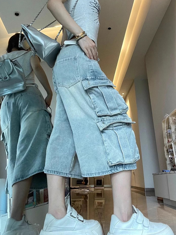 EMMIOL Amerikanische Vintage-Denim-Shorts