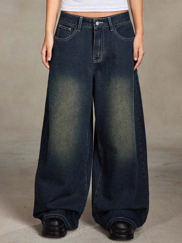 EMMIOL Gemusterte, bestickte, maschinenwaschbare Boyfriend-Jeans