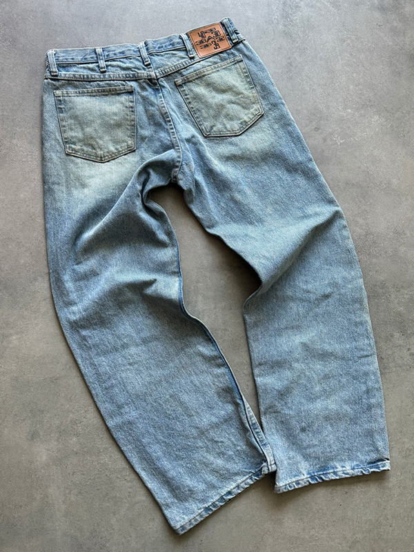 EMMIOL Boyfriend-Jeans mit bestickten Löchern