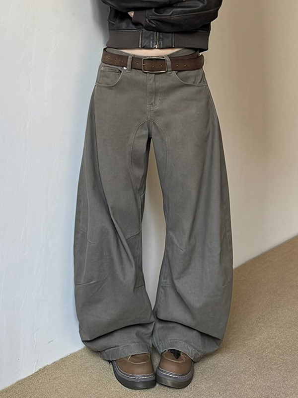 EMMIOL Boyfriend-Jeans mit weitem Bein