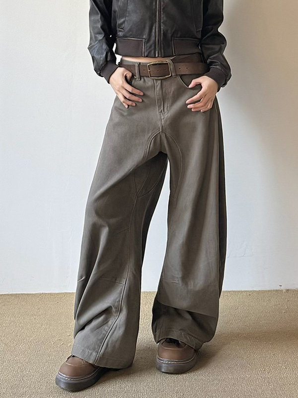 EMMIOL Boyfriend-Jeans mit weitem Bein