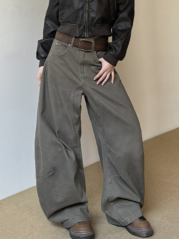 EMMIOL Boyfriend-Jeans mit weitem Bein