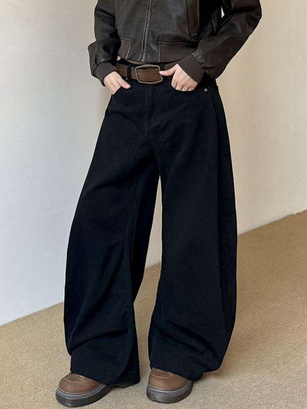 EMMIOL Boyfriend-Jeans mit weitem Bein