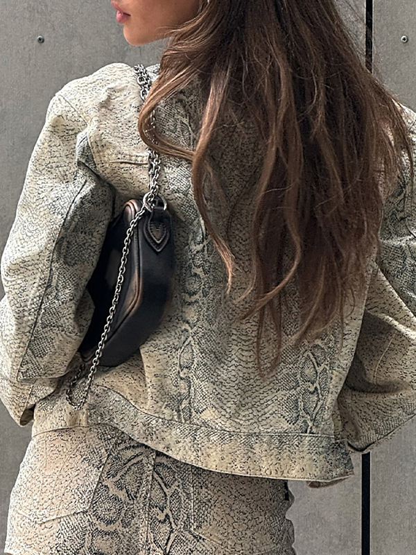 EMMIOL Snake Pattern Basics Jacket