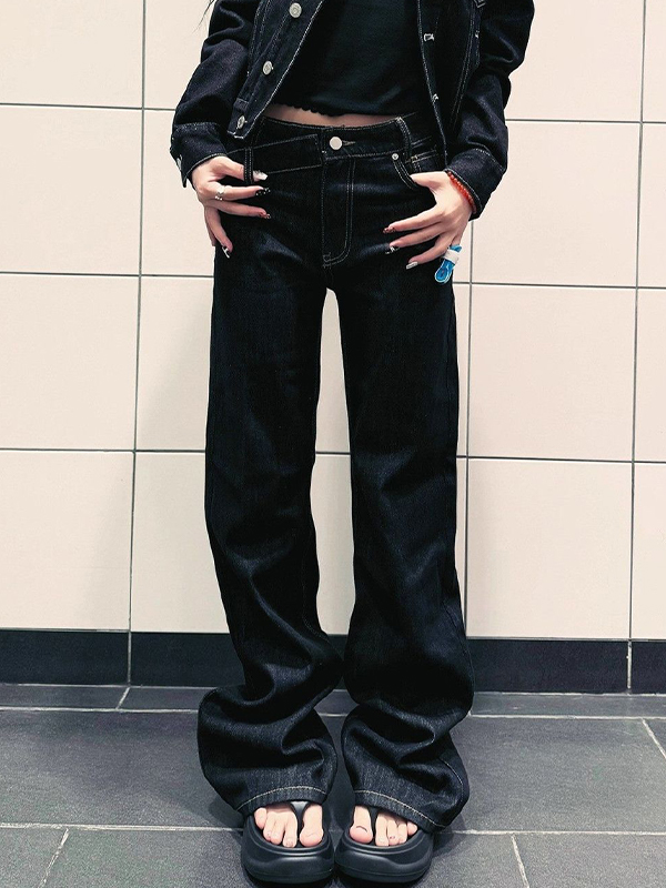 EMMIOL Vaqueros boyfriend retro con tachuelas resistentes