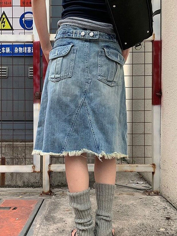 EMMIOL Falda larga con lavado vintage